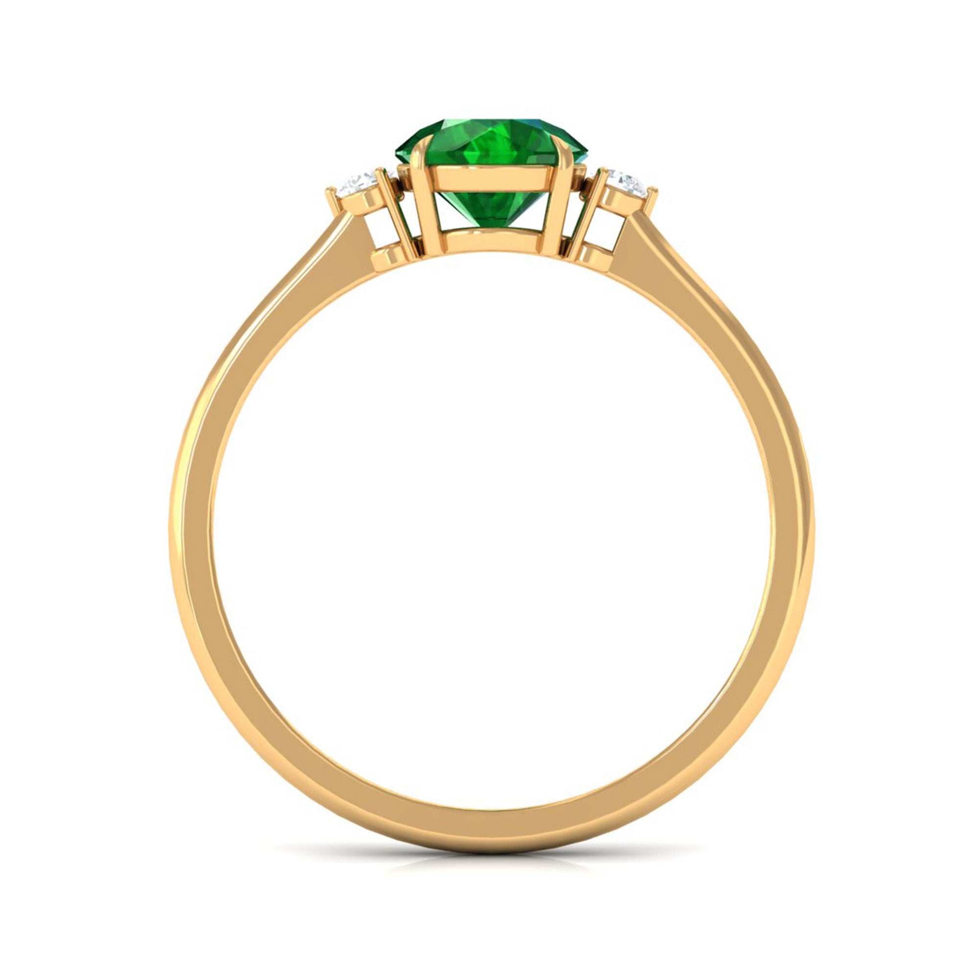 Vibrant Grown Labs-Lab Grown Emerald Minimal Promise Ring