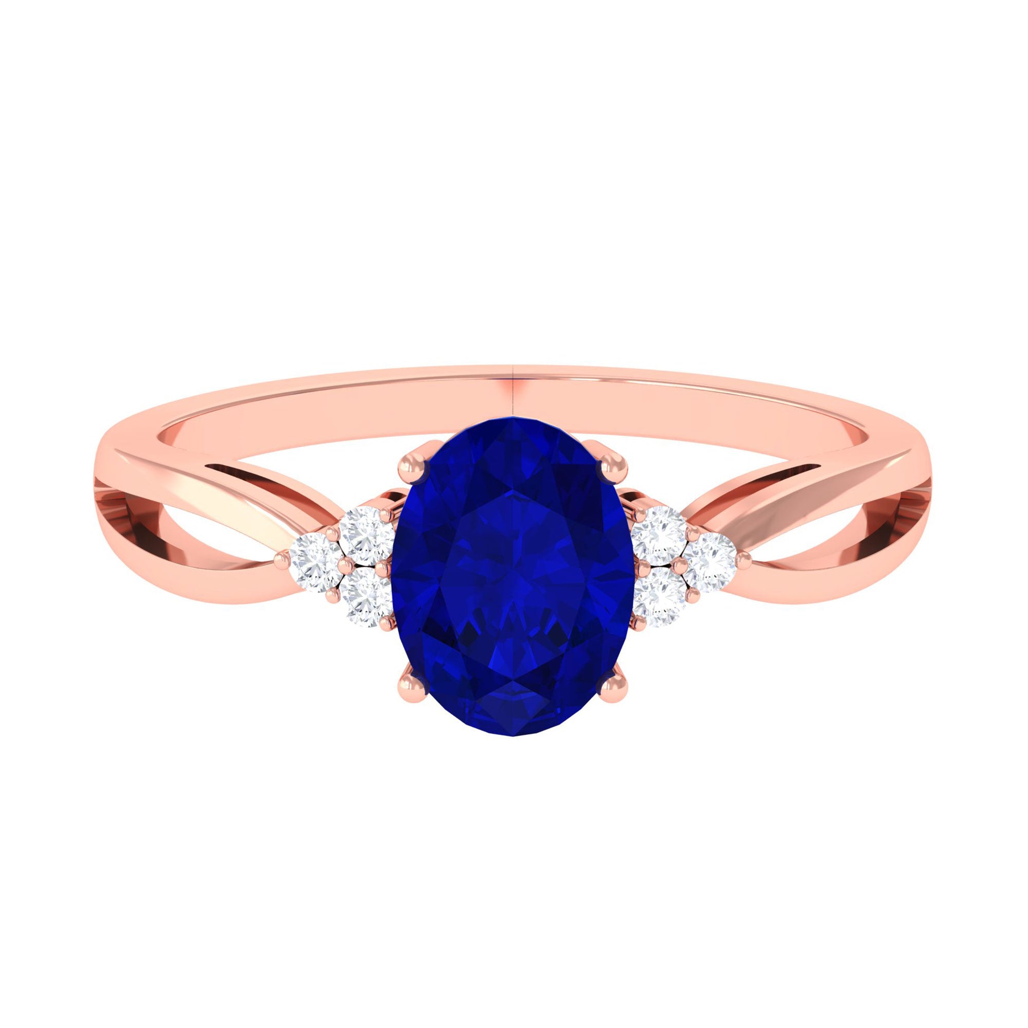 Vibrant Grown Labs-Lab Created Blue Sapphire Solitaire Engagement Ring