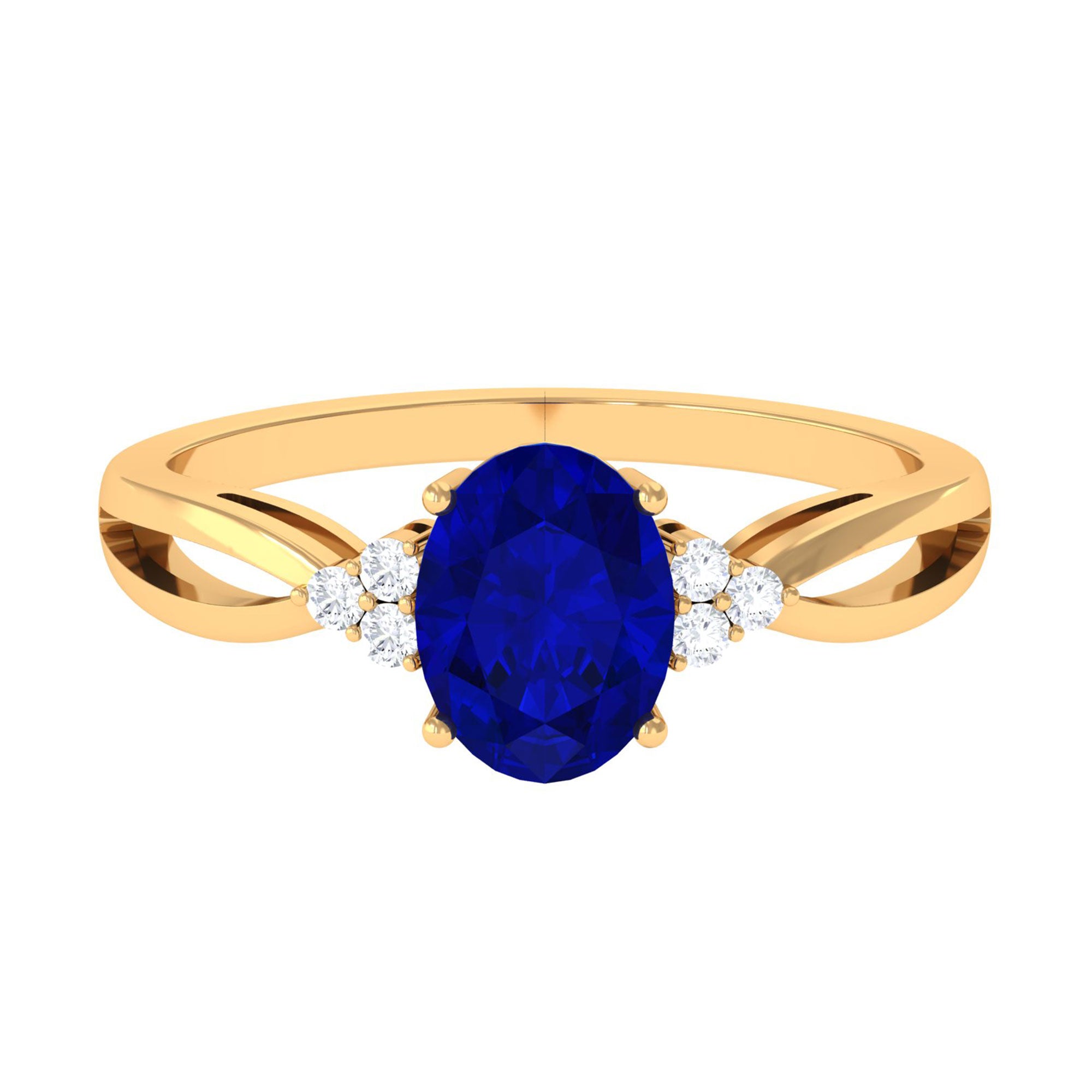 Vibrant Grown Labs-Lab Created Blue Sapphire Solitaire Engagement Ring