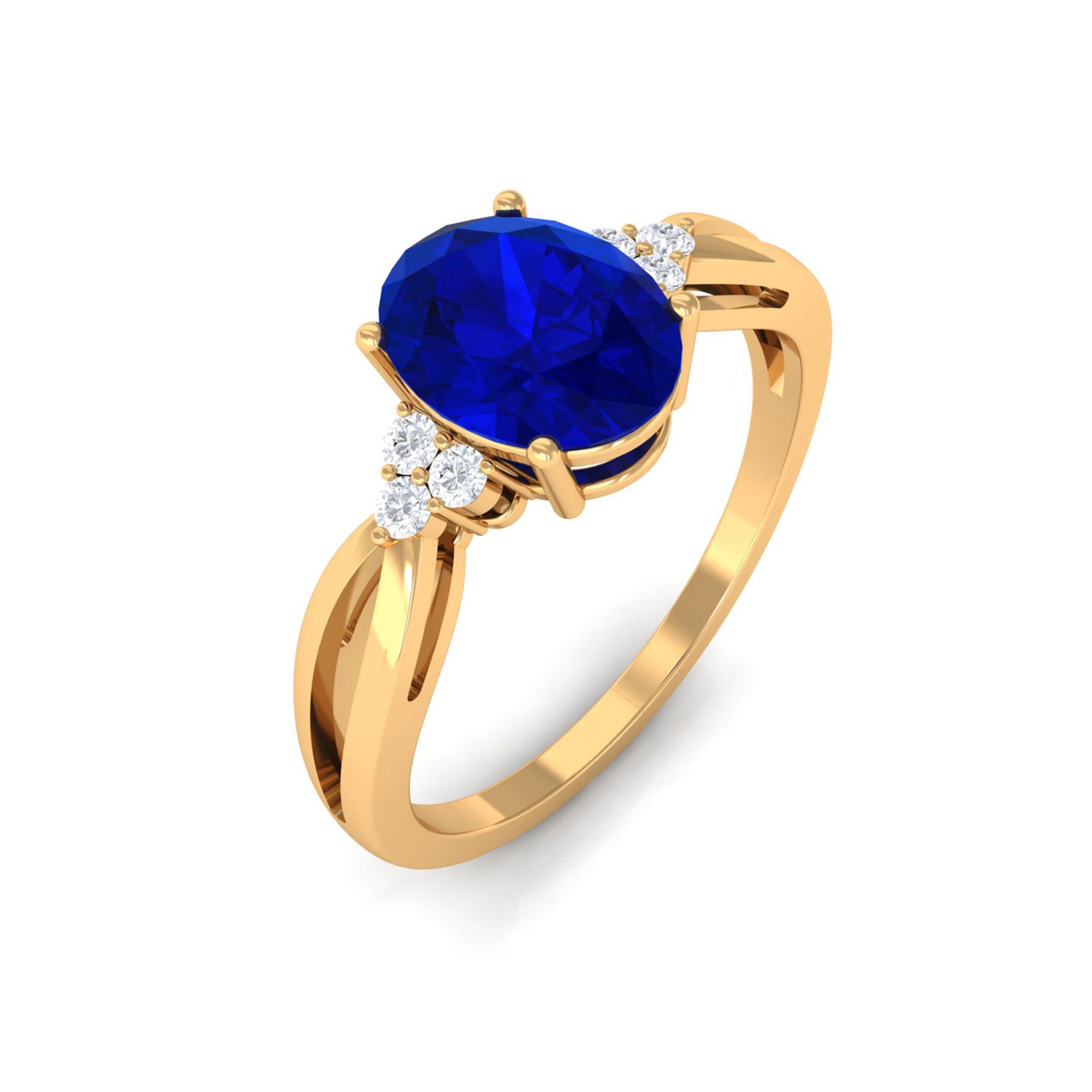 Vibrant Grown Labs-Lab Created Blue Sapphire Solitaire Engagement Ring