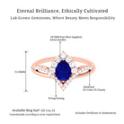 Vibrant Grown Labs-Pear Shaped Lab Grown Blue Sapphire Engagement Ring