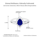 Vibrant Grown Labs-Pear Shaped Lab Grown Blue Sapphire Engagement Ring