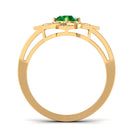 Vibrant Grown Labs-Nature Inspired Lab Grown Emerald Statement Engagement Ring