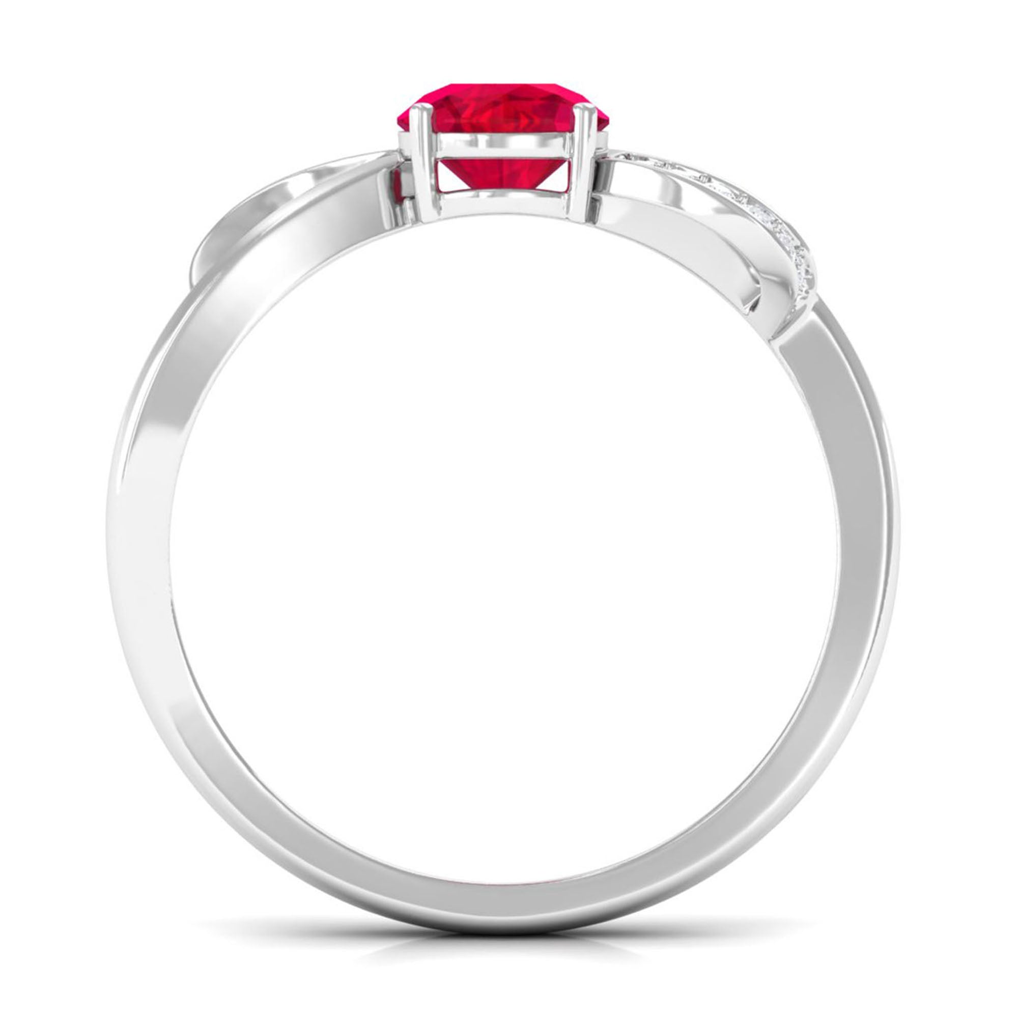 Vibrant Grown Labs-Minimal Lab Created Ruby Promise Ring for Women