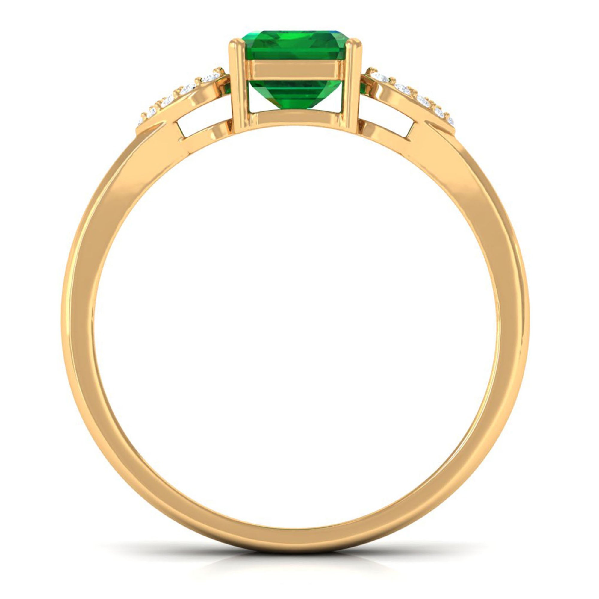 Vibrant Grown Labs-Designer Lab Created Emerald Engagement Ring for Women