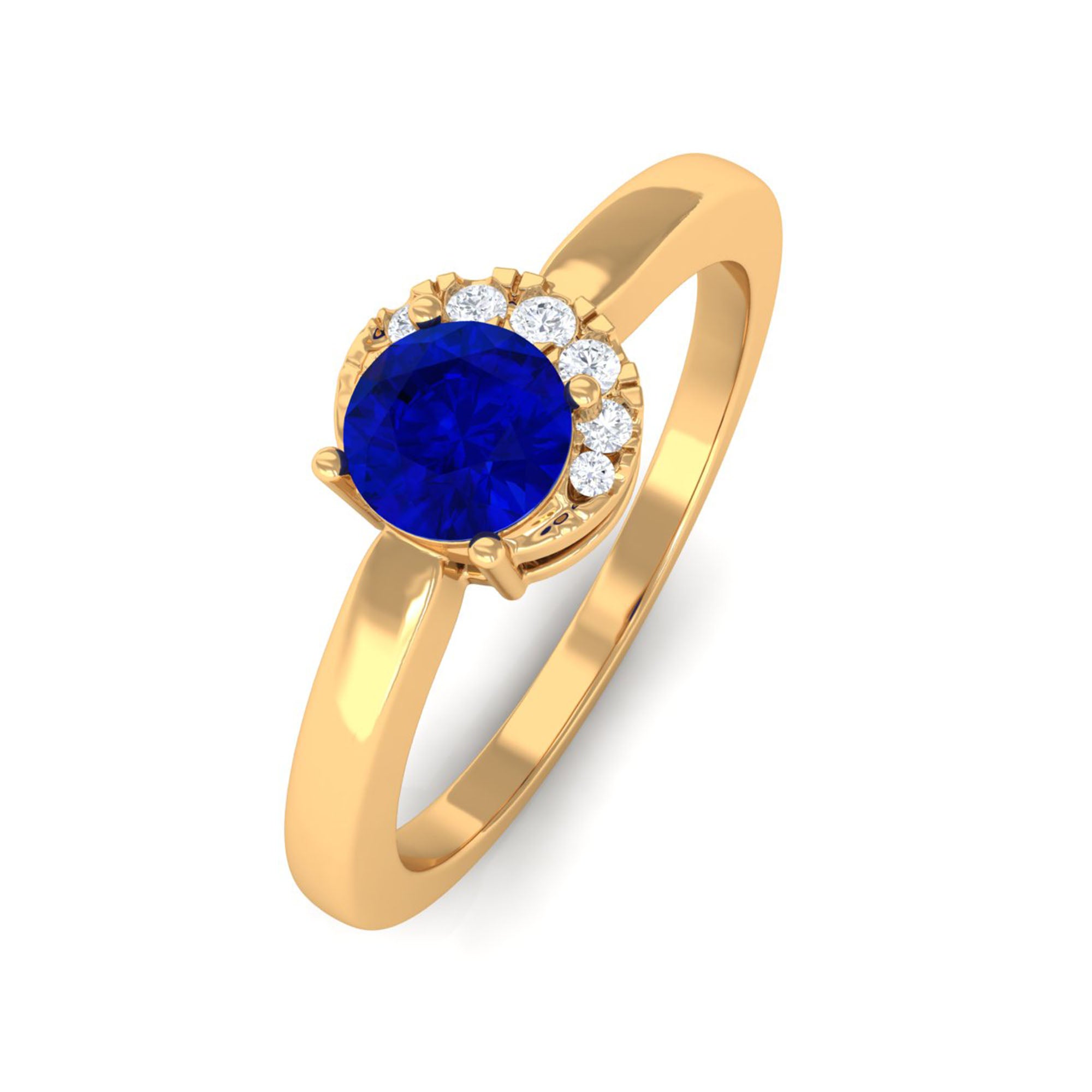 Vibrant Grown Labs-Lab Created Blue Sapphire Promise Ring for Women