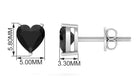 Heart Shaped Lab Grown Black Diamond Stud Earrings Lab Created Black Diamond - ( AAAA ) - Quality - Vibrant Grown Labs