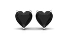 Heart Shaped Lab Grown Black Diamond Stud Earrings Lab Created Black Diamond - ( AAAA ) - Quality - Vibrant Grown Labs