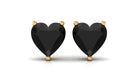 Heart Shaped Lab Grown Black Diamond Stud Earrings Lab Created Black Diamond - ( AAAA ) - Quality - Vibrant Grown Labs