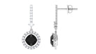 Designer Drop Earrings with Lab Created Black Diamond Lab Created Black Diamond - ( AAAA ) - Quality - Vibrant Grown Labs