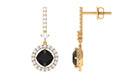 Designer Drop Earrings with Lab Created Black Diamond Lab Created Black Diamond - ( AAAA ) - Quality - Vibrant Grown Labs