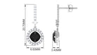 Designer Drop Earrings with Lab Created Black Diamond Lab Created Black Diamond - ( AAAA ) - Quality - Vibrant Grown Labs