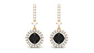 Designer Drop Earrings with Lab Created Black Diamond Lab Created Black Diamond - ( AAAA ) - Quality - Vibrant Grown Labs